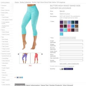 ELISABETTA ROGIANI BUTTER MINT GATHER 3/4 LEGGINGS